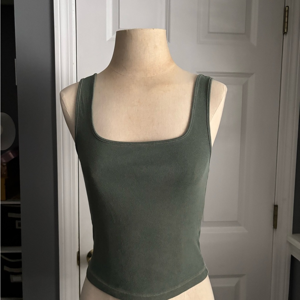 Old Navy Olive Ribbed Tank Top